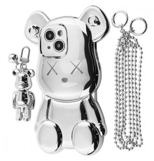 Чохол Teddy Bear Case with Strap iPhone 15 silver 2001001964610