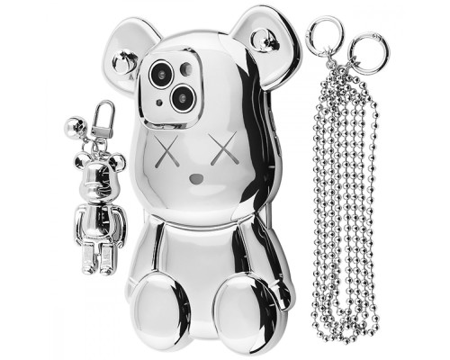 Чохол Teddy Bear Case with Strap iPhone 15 silver 2001001964610