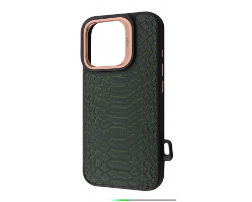 Чохол Kajsa Snake Pattern with Magnetic Ring iPhone 16 Pro Max olive 2003000171013