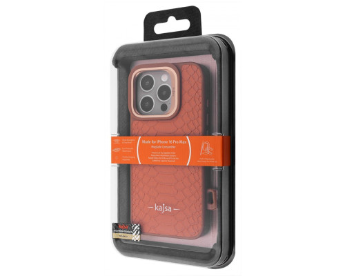 Чохол Kajsa Snake Pattern with Magnetic Ring iPhone 16 Pro Max desert titanium 2003000241068