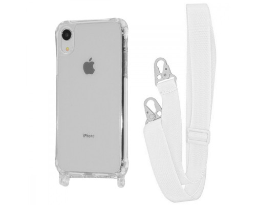 Чохол WAVE Clear Case with Strap iPhone Xr white 2001001941543