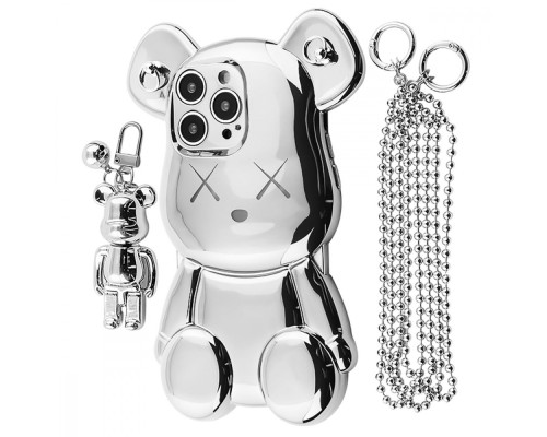 Чохол Teddy Bear Case with Strap iPhone 15 Pro Max silver 2001001958503