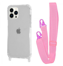 Чохол WAVE Clear Case with Strap iPhone 14 Pro pink