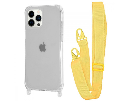 Чохол WAVE Clear Case with Strap iPhone 15 Pro Max yellow