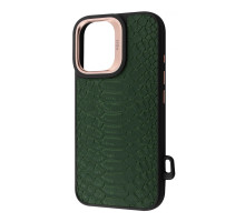 Чохол Kajsa Snake Pattern with Magnetic Ring iPhone 16 olive 2003000170931