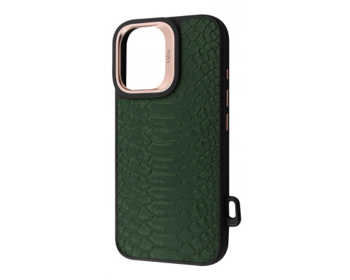 Чохол Kajsa Snake Pattern with Magnetic Ring iPhone 16 olive 2003000170931