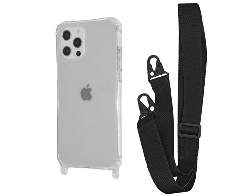 Чохол WAVE Clear Case with Strap iPhone 12 Pro Max black 2001001941765