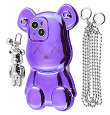 Чохол Teddy Bear Case with Strap iPhone 15 purple 2001001964634