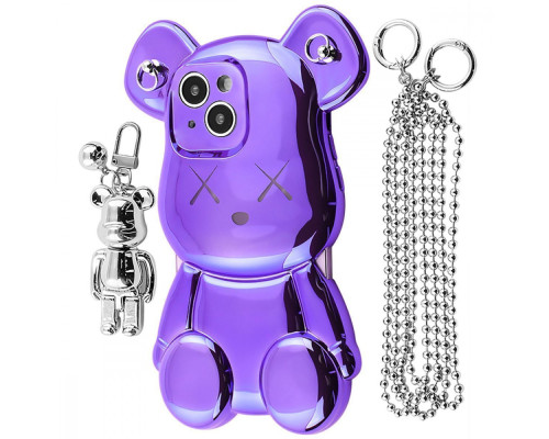 Чохол Teddy Bear Case with Strap iPhone 15 purple 2001001964634