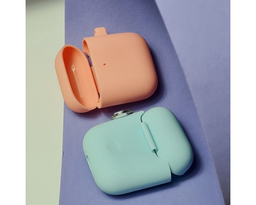 Чохол Silicone Case Slim with Carbine for AirPods 2 pink sand