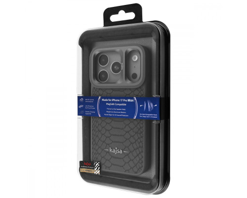 Чохол Kajsa Snake Pattern with Magnetic Ring iPhone 17 Pro Max blue 2003000276213
