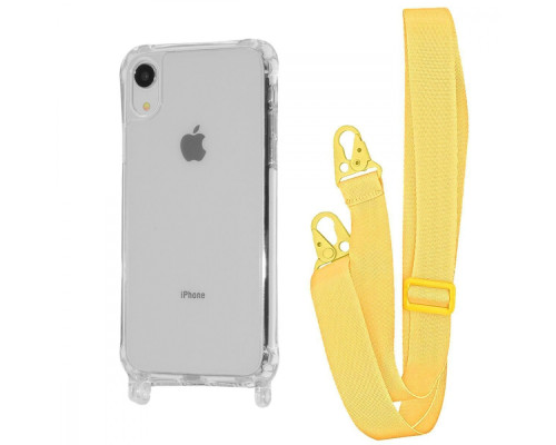 Чохол WAVE Clear Case with Strap iPhone Xr yellow 2001001941529