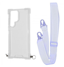 Чохол WAVE Clear Case with Strap Samsung Galaxy S24 Ultra light purple