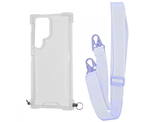Чохол WAVE Clear Case with Strap Samsung Galaxy S24 Ultra light purple