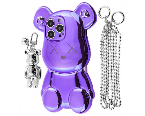 Чохол Teddy Bear Case with Strap iPhone 15 Pro Max purple 2001001958527