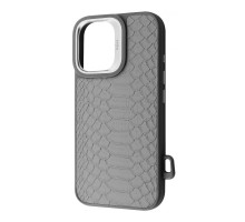 Чохол Kajsa Snake Pattern with Magnetic Ring iPhone 16 light gray 2003000170924