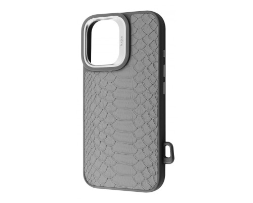 Чохол Kajsa Snake Pattern with Magnetic Ring iPhone 16 light gray 2003000170924