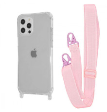 Чохол WAVE Clear Case with Strap iPhone 12 Pro Max pink sand