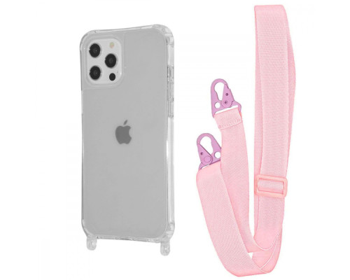 Чохол WAVE Clear Case with Strap iPhone 12 Pro Max pink sand