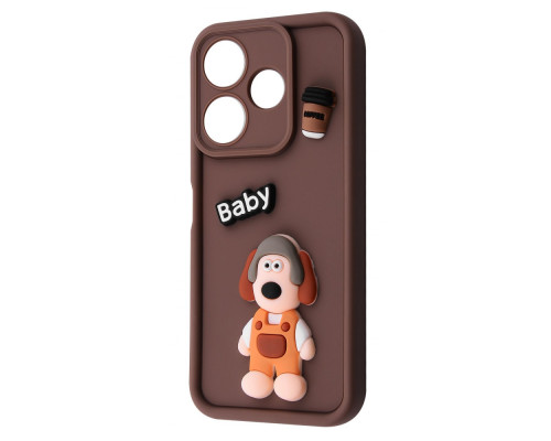 Чохол Pretty Things Case Xiaomi Redmi 13 4G/Poco M6 4G/Note 13R brown/baby 2001001980306