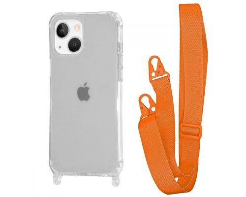 Чохол WAVE Clear Case with Strap iPhone 14 orange