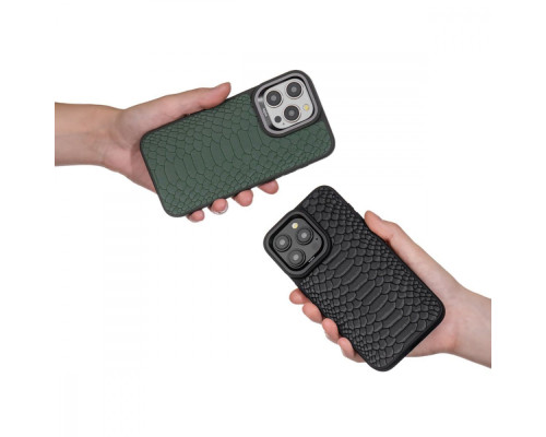 Чохол Kajsa Snake Pattern with Magnetic Ring iPhone 16 Pro Max light gray 2003000171006