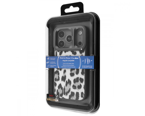 Чохол Kajsa Leopard Pattern with Magnetic Ring iPhone 17 Pro Max black 2003000276138