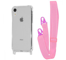 Чохол WAVE Clear Case with Strap iPhone Xr pink 2001001941475