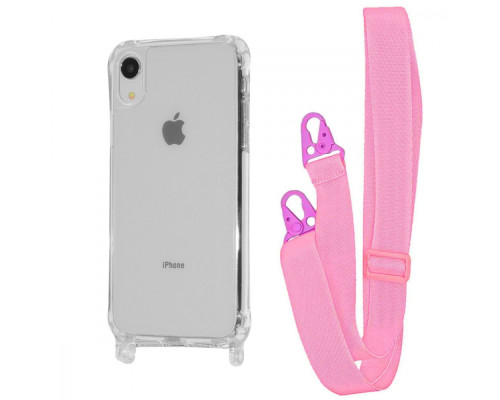 Чохол WAVE Clear Case with Strap iPhone Xr pink 2001001941475