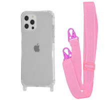 Чохол WAVE Clear Case with Strap iPhone 12/12 Pro pink 2001001941673