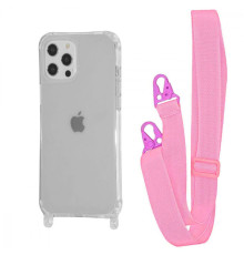 Чохол WAVE Clear Case with Strap iPhone 12/12 Pro pink 2001001941673