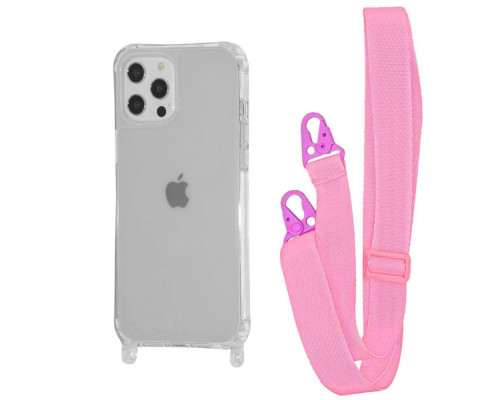 Чохол WAVE Clear Case with Strap iPhone 12/12 Pro pink 2001001941673