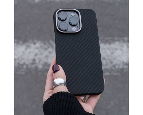 Чохол WAVE Premium Carbon Slim with Magnetic Ring iPhone 14 Pro black