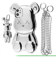 Чохол Teddy Bear Case with Strap iPhone 12 silver 2001001953669