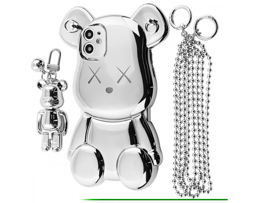 Чохол Teddy Bear Case with Strap iPhone 12 silver 2001001953669