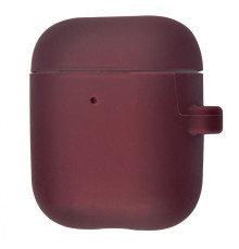 Чохол Silicone Case Slim with Carbine for AirPods 2 bordo