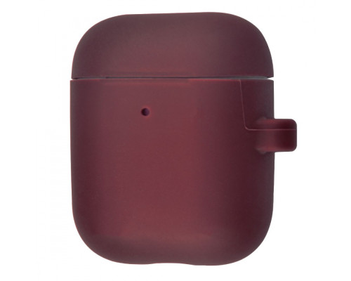 Чохол Silicone Case Slim with Carbine for AirPods 2 bordo
