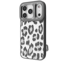 Чохол Kajsa Leopard Pattern with Magnetic Ring iPhone 17 Pro Max gray 2003000276152