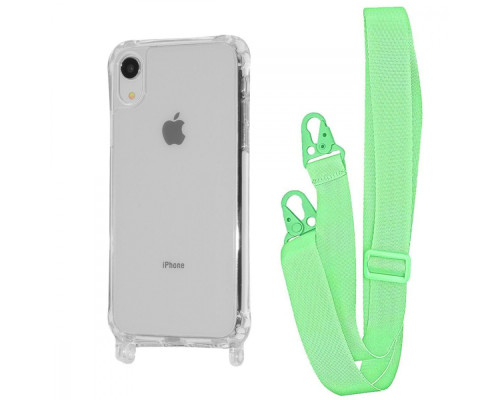 Чохол WAVE Clear Case with Strap iPhone Xr green 2001001941505