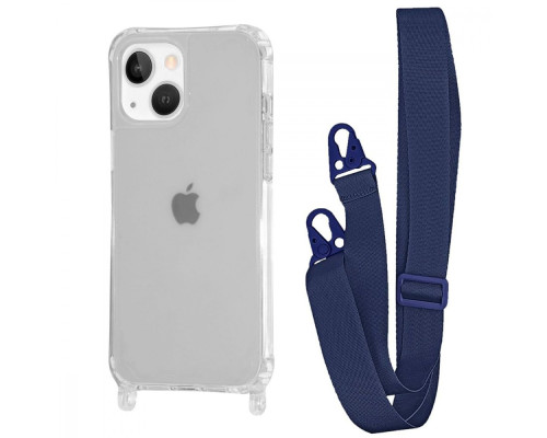 Чохол WAVE Clear Case with Strap iPhone 13 midnight blue