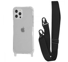 Чохол WAVE Clear Case with Strap iPhone 12/12 Pro black 2001001941666