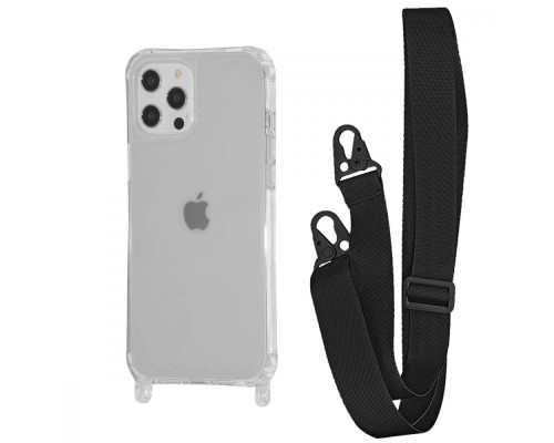 Чохол WAVE Clear Case with Strap iPhone 12/12 Pro black 2001001941666