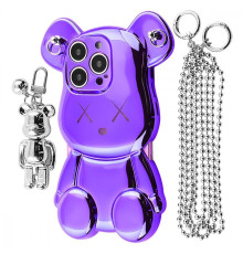 Чохол Teddy Bear Case with Strap iPhone 14 Pro purple