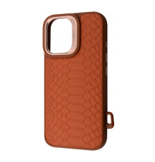 Чохол Kajsa Snake Pattern with Magnetic Ring iPhone 16 brown 2003000170917
