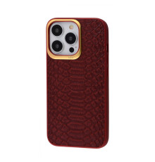 Чохол Kajsa Snake Pattern iPhone 13 Pro burgundy 2001000607235