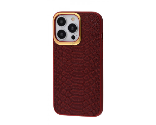 Чохол Kajsa Snake Pattern iPhone 13 Pro burgundy 2001000607235