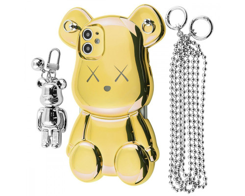Чохол Teddy Bear Case with Strap iPhone 12 gold 2001001953652