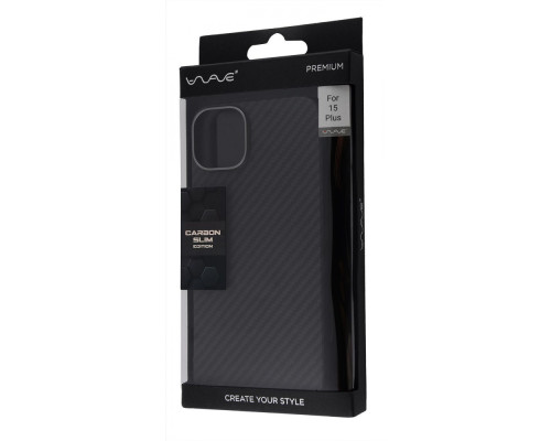 Чохол WAVE Premium Carbon Slim with Magnetic Ring iPhone 15 Plus black 2001001446123