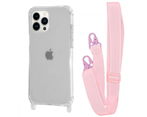 Чохол WAVE Clear Case with Strap iPhone 14 Pro Max pink sand