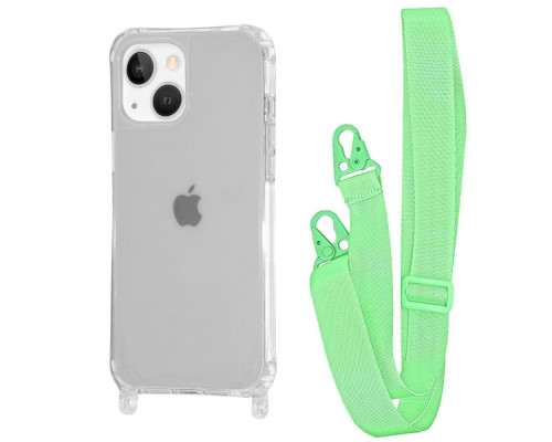Чохол WAVE Clear Case with Strap iPhone 14 green